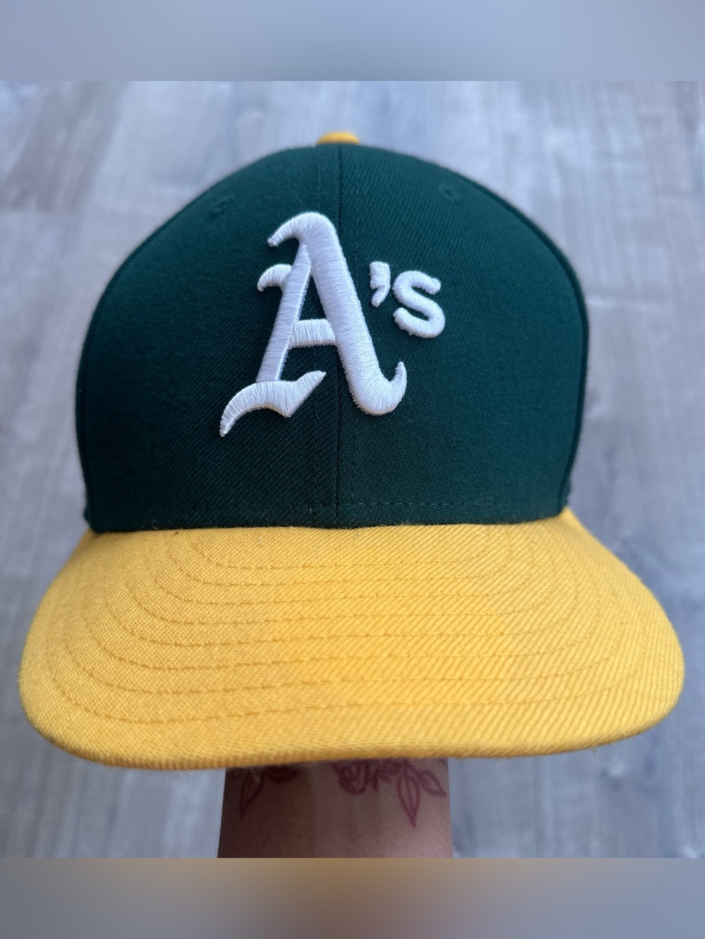 New Era Green and Black Fitted Baseball Cap Size 7